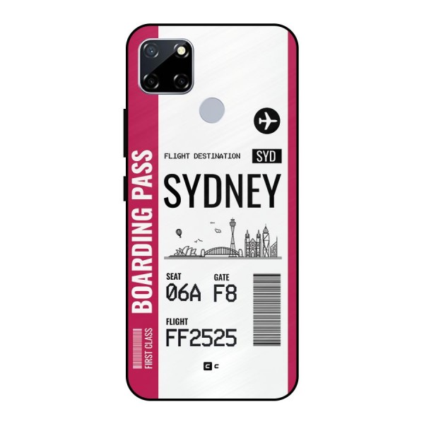 Sydney Boarding Pass Metal Back Case for Realme Narzo 20