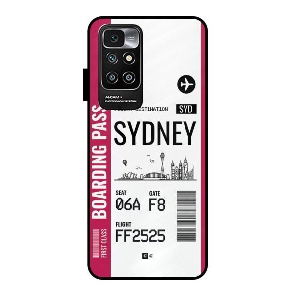 Sydney Boarding Pass Metal Back Case for Redmi 10 Prime