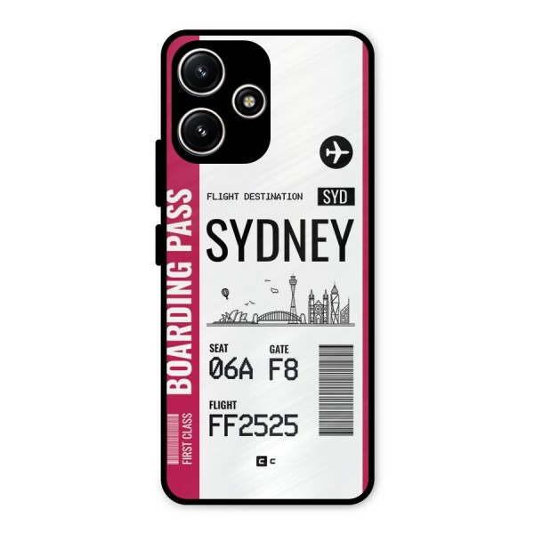 Sydney Boarding Pass Metal Back Case for Redmi 12 5G