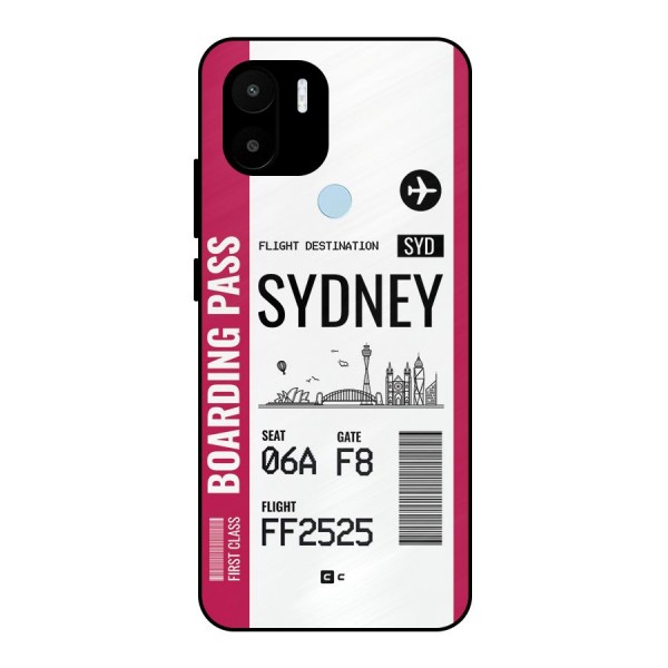 Sydney Boarding Pass Metal Back Case for Redmi A1 Plus