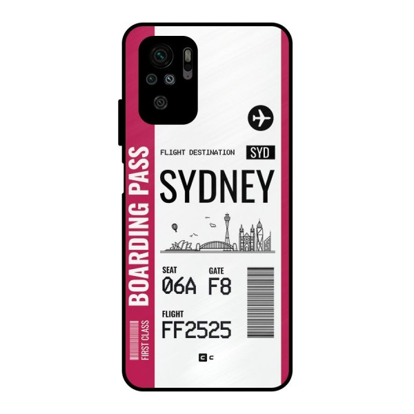 Sydney Boarding Pass Metal Back Case for Redmi Note 10