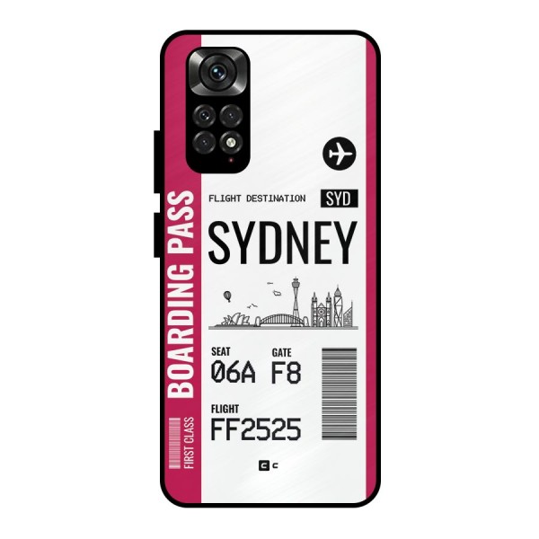 Sydney Boarding Pass Metal Back Case for Redmi Note 11 Pro