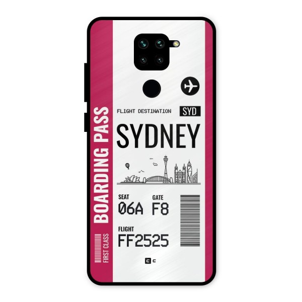 Sydney Boarding Pass Metal Back Case for Redmi Note 9