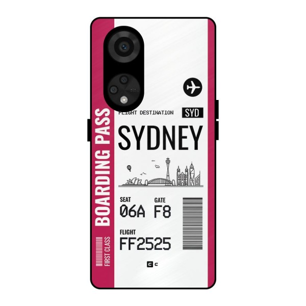 Sydney Boarding Pass Metal Back Case for Reno8 T 5G