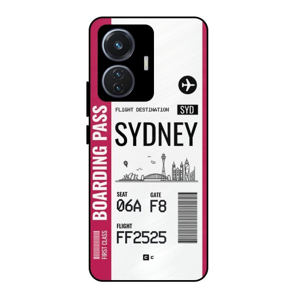 Sydney Boarding Pass Metal Back Case for Vivo T1 44W