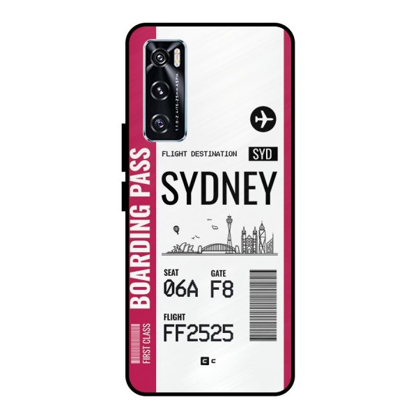 Sydney Boarding Pass Metal Back Case for Vivo V20 SE