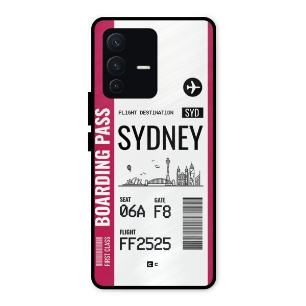 Sydney Boarding Pass Metal Back Case for Vivo V23 5G