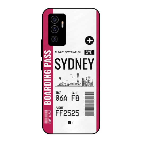 Sydney Boarding Pass Metal Back Case for Vivo V23e