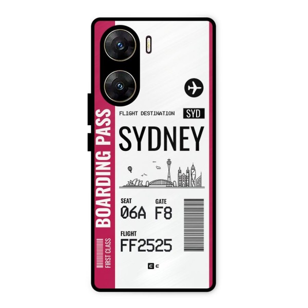 Sydney Boarding Pass Metal Back Case for Vivo V29e