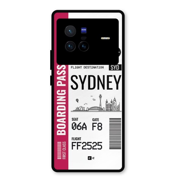 Sydney Boarding Pass Metal Back Case for Vivo X80