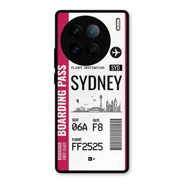 Sydney Boarding Pass Metal Back Case for Vivo X90 Pro