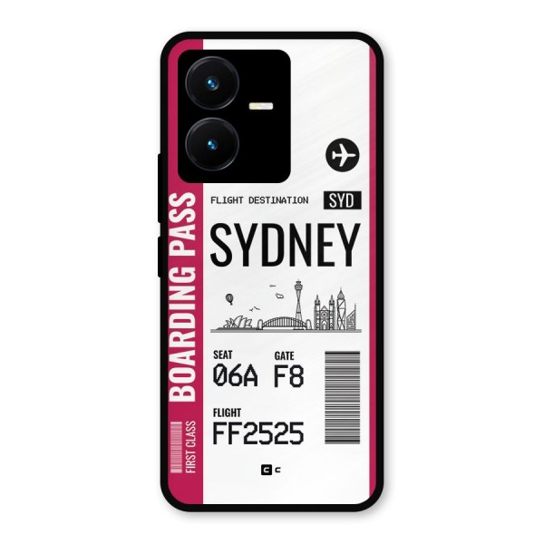 Sydney Boarding Pass Metal Back Case for Vivo Y22s