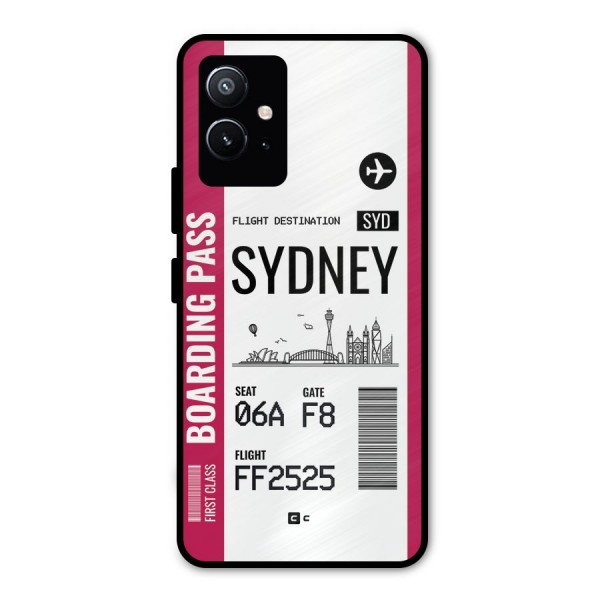 Sydney Boarding Pass Metal Back Case for Vivo Y75 5G