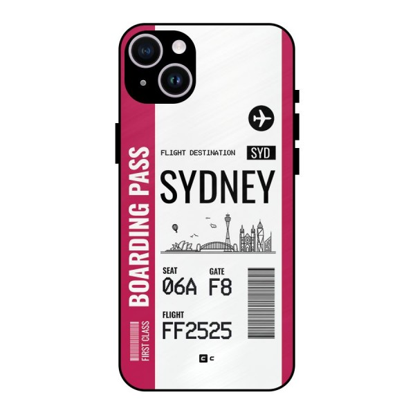 Sydney Boarding Pass Metal Back Case for iPhone 14 Plus