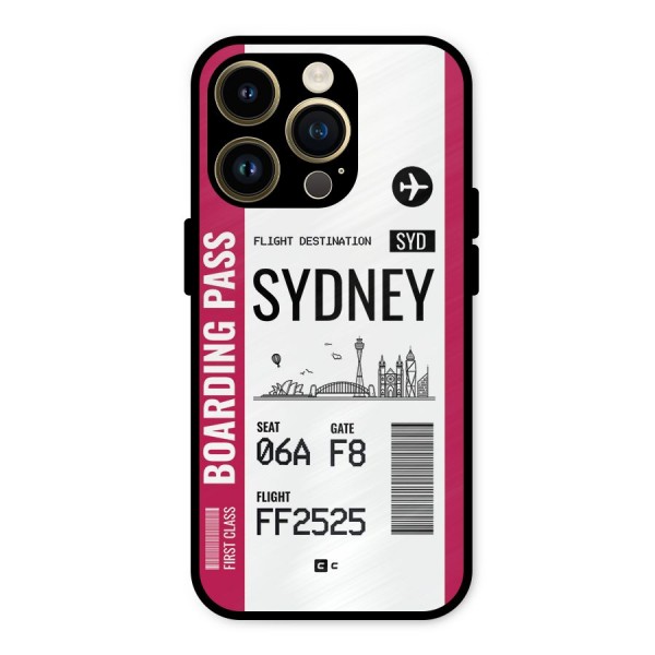 Sydney Boarding Pass Metal Back Case for iPhone 14 Pro