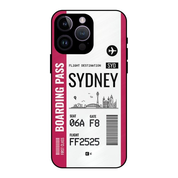 Sydney Boarding Pass Metal Back Case for iPhone 14 Pro Max