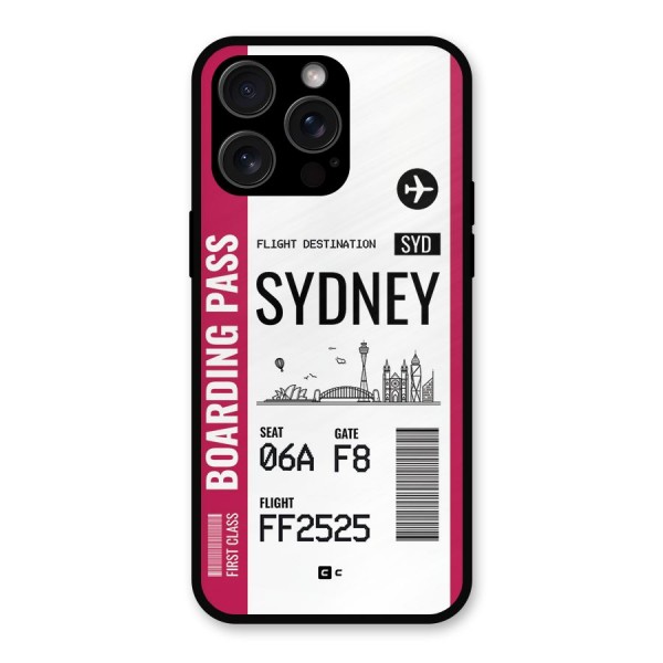 Sydney Boarding Pass Metal Back Case for iPhone 15 Pro Max