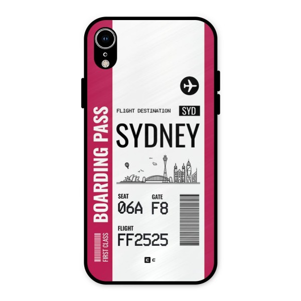 Sydney Boarding Pass Metal Back Case for iPhone XR