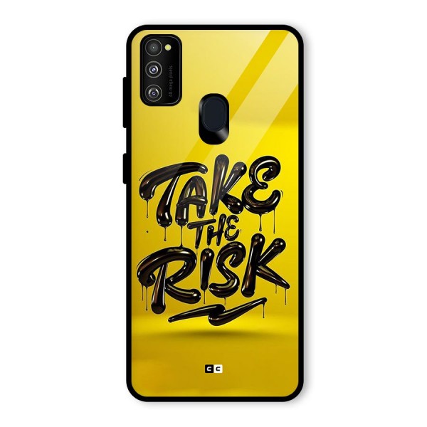 Take The Risk Glass Back Case for Galaxy M21