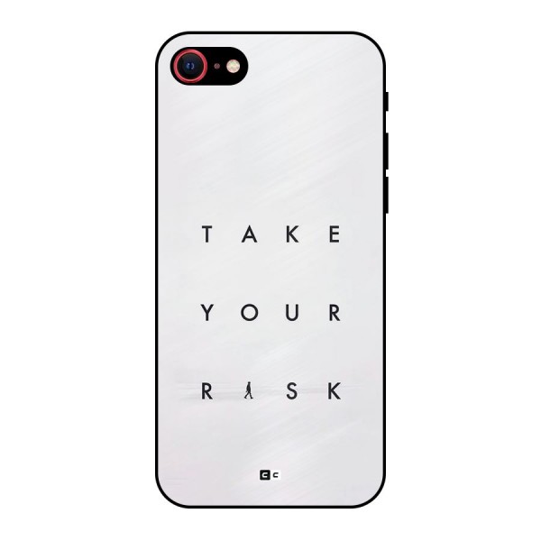 Take Your Risk Metal Back Case for iPhone 8