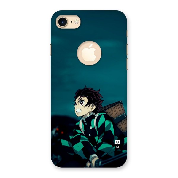 Tanjiro demon slayer Back Case for iPhone 8 Logo Cut