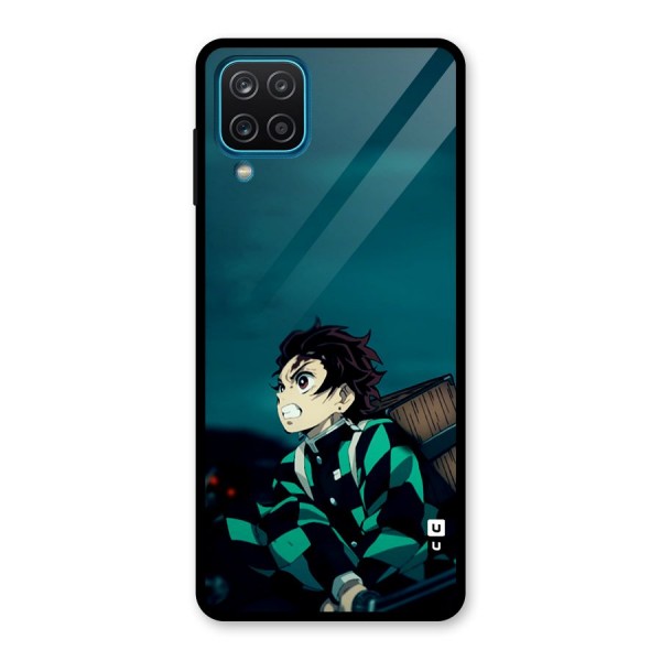 Tanjiro demon slayer Glass Back Case for Galaxy A12