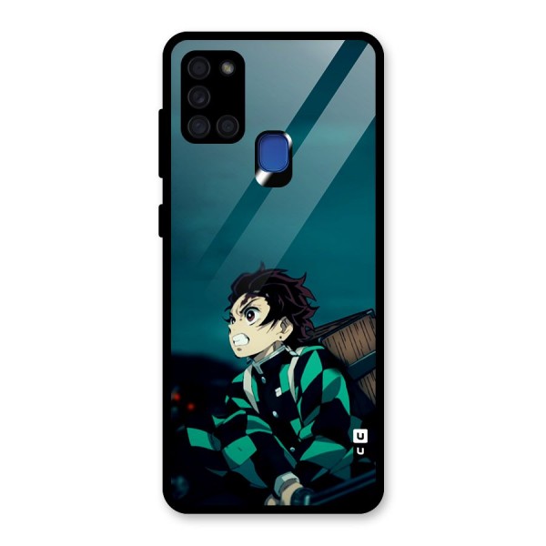 Tanjiro demon slayer Glass Back Case for Galaxy A21s