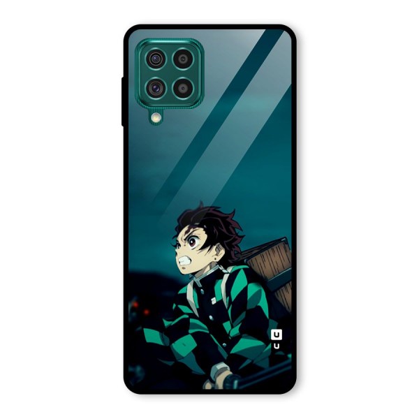 Tanjiro demon slayer Glass Back Case for Galaxy F62