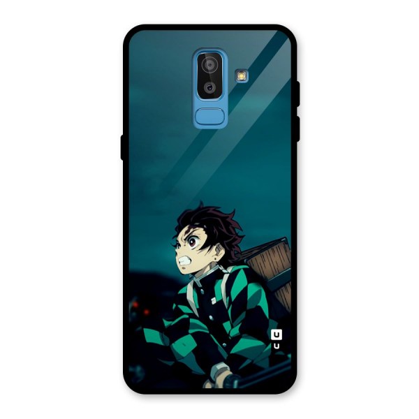 Tanjiro demon slayer Glass Back Case for Galaxy J8