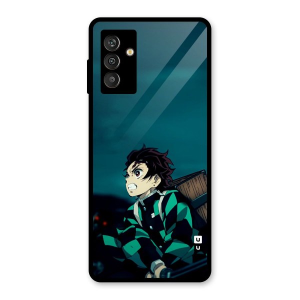 Tanjiro demon slayer Glass Back Case for Galaxy M13