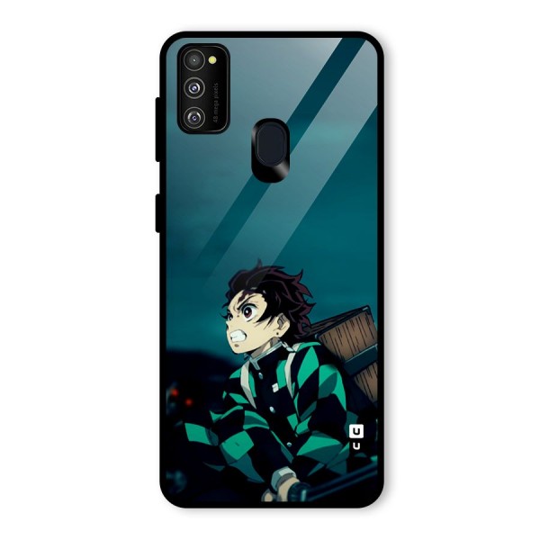 Tanjiro demon slayer Glass Back Case for Galaxy M21