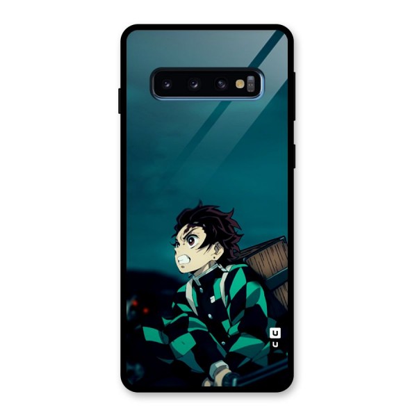 Tanjiro demon slayer Glass Back Case for Galaxy S10