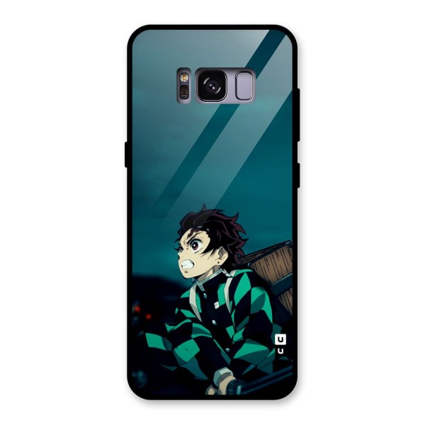 Tanjiro demon slayer Glass Back Case for Galaxy S8