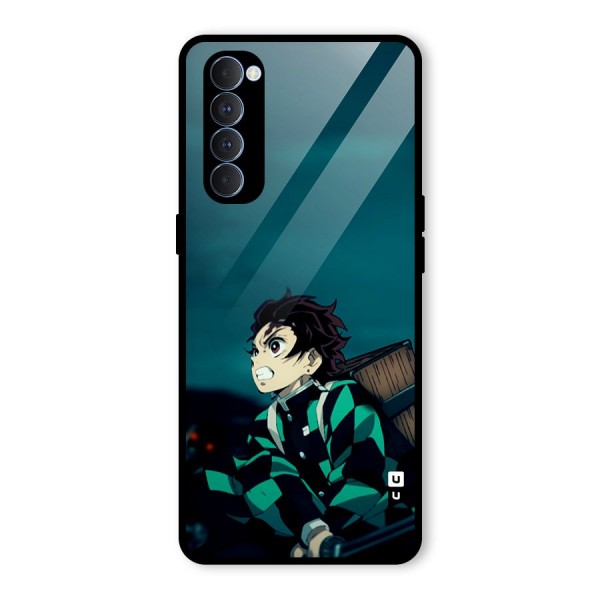 Tanjiro demon slayer Glass Back Case for Oppo Reno4 Pro