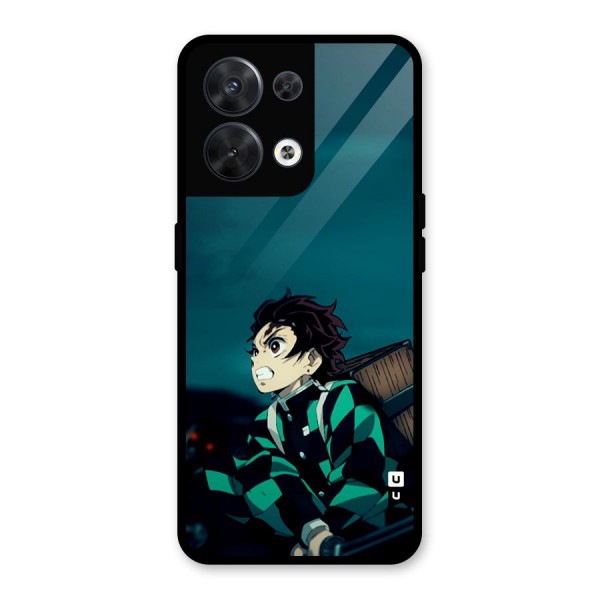 Tanjiro demon slayer Glass Back Case for Oppo Reno8 5G