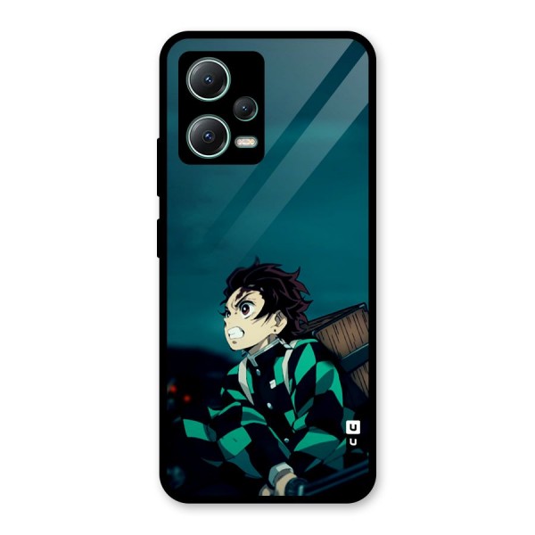 Tanjiro demon slayer Glass Back Case for Poco X5