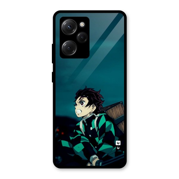 Tanjiro demon slayer Glass Back Case for Poco X5 Pro