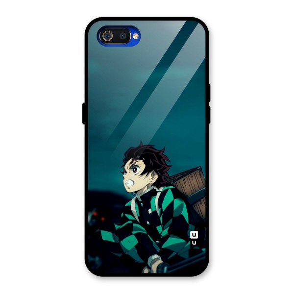 Tanjiro demon slayer Glass Back Case for Realme C2