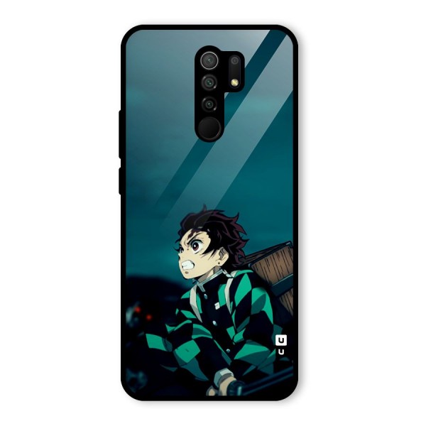 Tanjiro demon slayer Glass Back Case for Redmi 9 Prime