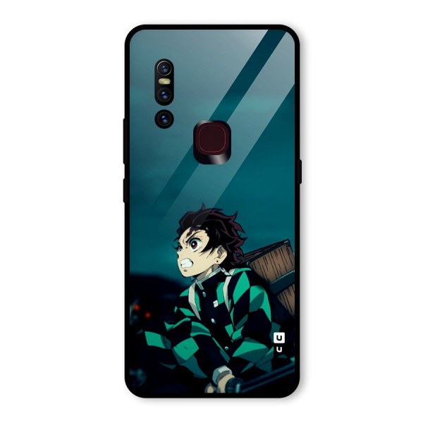 Tanjiro demon slayer Glass Back Case for Vivo V15