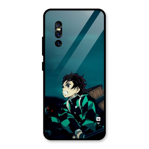 Tanjiro demon slayer Glass Back Case for Vivo V15 Pro