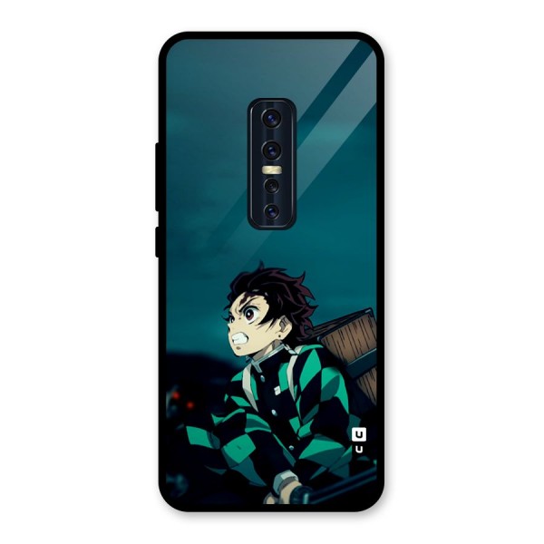 Tanjiro demon slayer Glass Back Case for Vivo V17 Pro