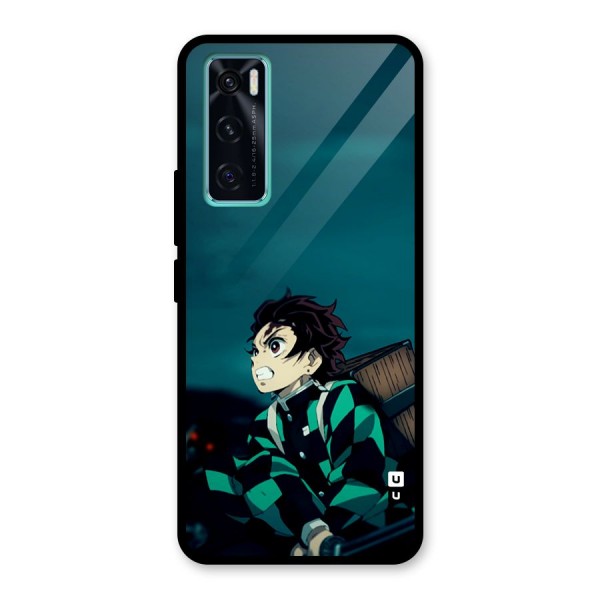 Tanjiro demon slayer Glass Back Case for Vivo V20 SE