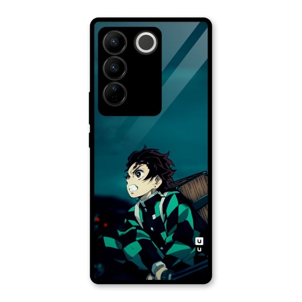 Tanjiro demon slayer Glass Back Case for Vivo V27 Pro