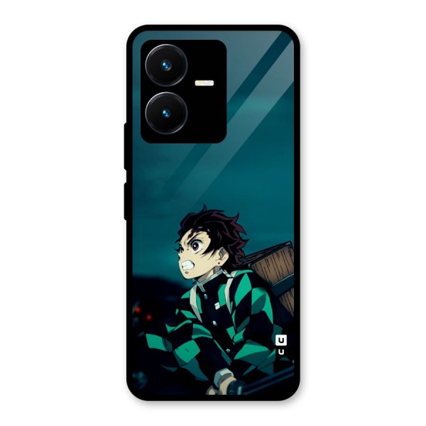 Tanjiro demon slayer Glass Back Case for Vivo Y22