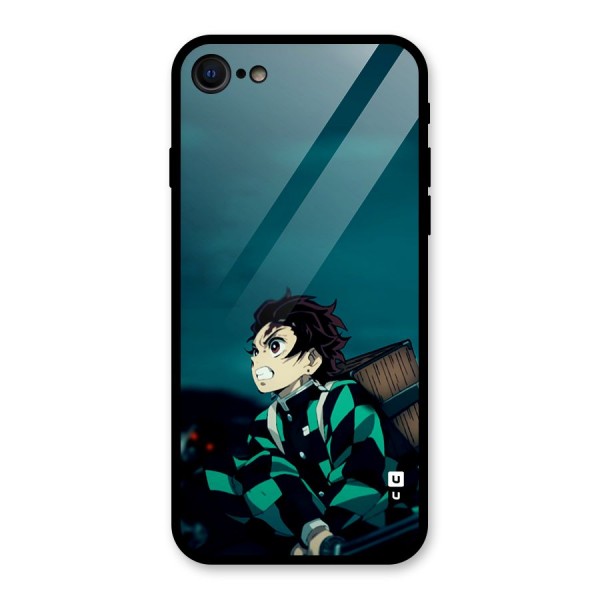 Tanjiro demon slayer Glass Back Case for iPhone 8