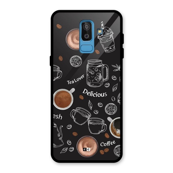 Tea And Coffee Mixture Glass Back Case for Galaxy J8