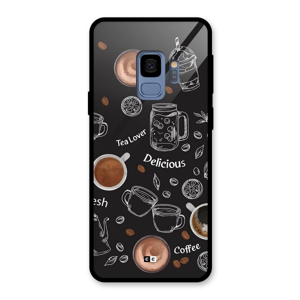 Tea And Coffee Mixture Glass Back Case for Galaxy S9