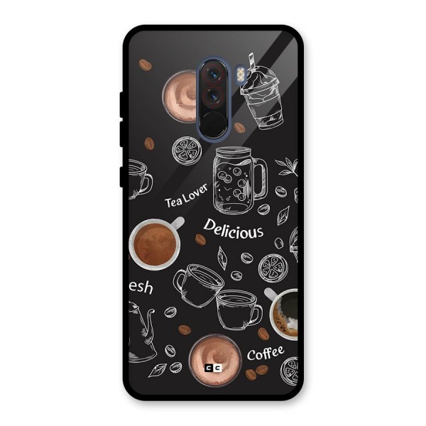 Tea And Coffee Mixture Glass Back Case for Poco F1