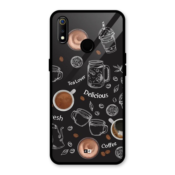 Tea And Coffee Mixture Glass Back Case for Realme 3i